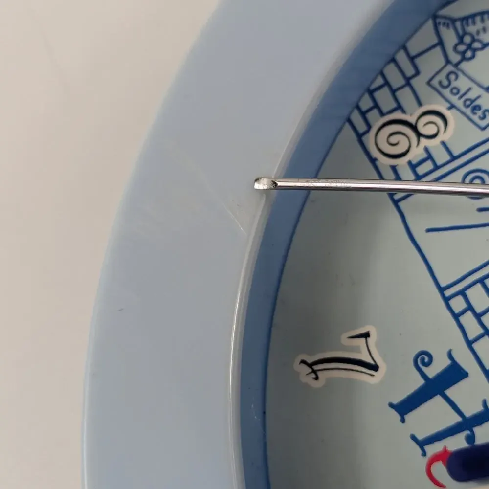 Sanrio Hello Kitty Wall Clock Working Vintage 2002 Baby Blue Angel 7.75